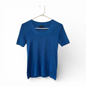 Akris Women's Blue 100%‎ Silk Short Sleeve Top Size 10